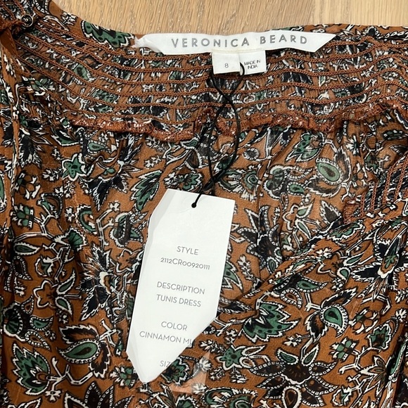 Veronica Beard Floral Brown Midi Dress - Picture 5 of 5